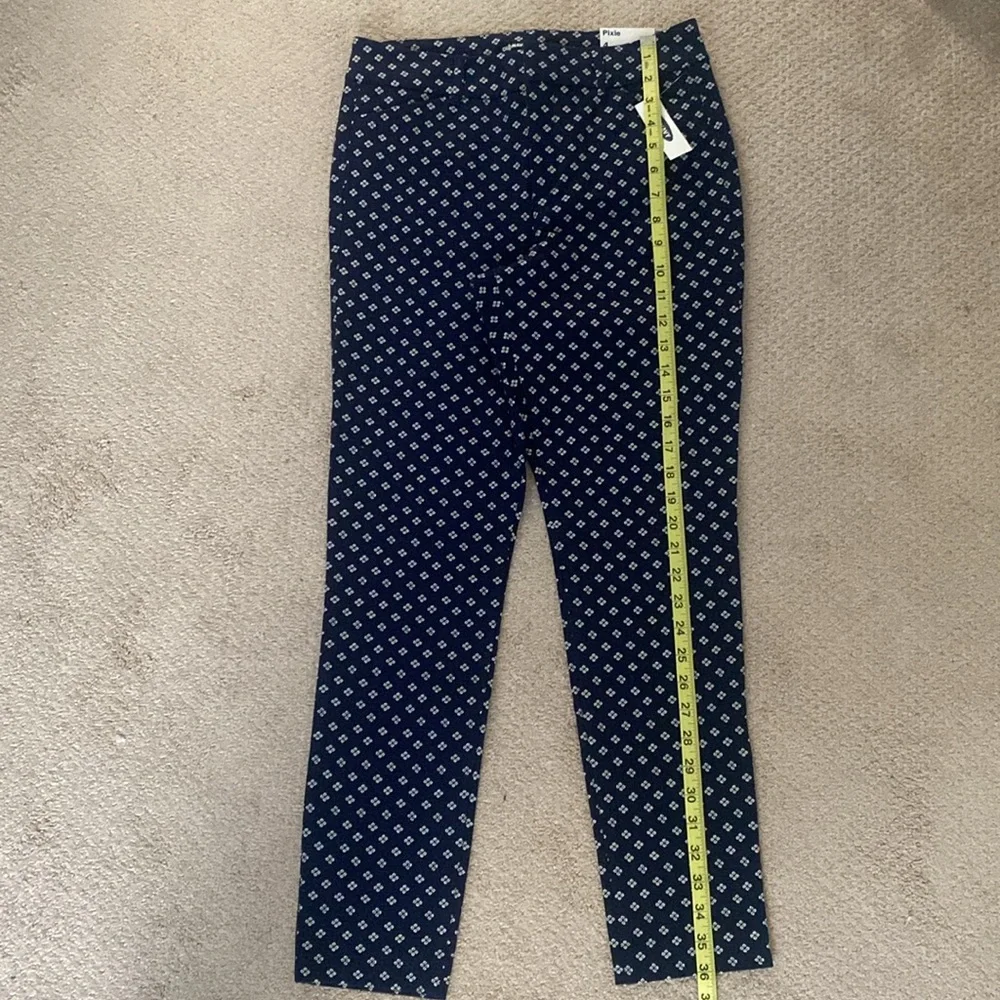 OLD NAVY Pixie High Rise Pants Size 4 NWT Secret-Slim Pockets Cotton Blend Navy - Picture 11 of 15